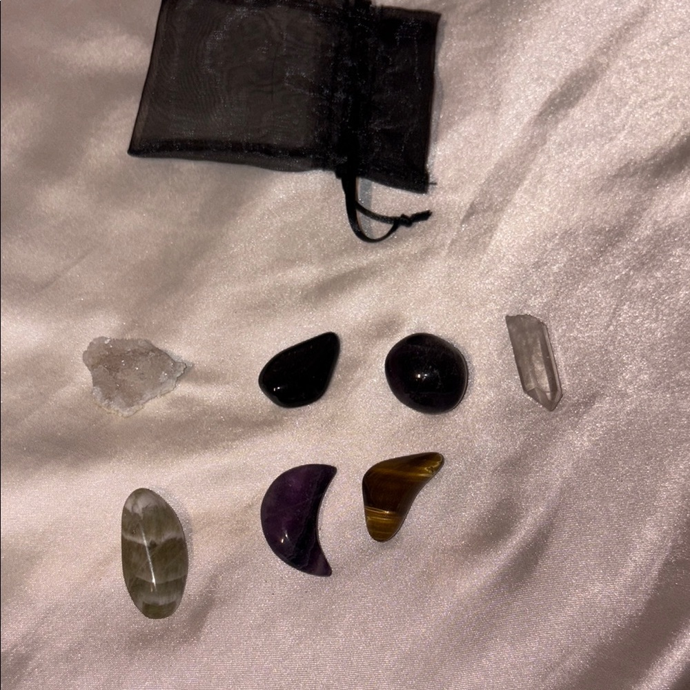 Assorted Gemstone Set with Black Pouch